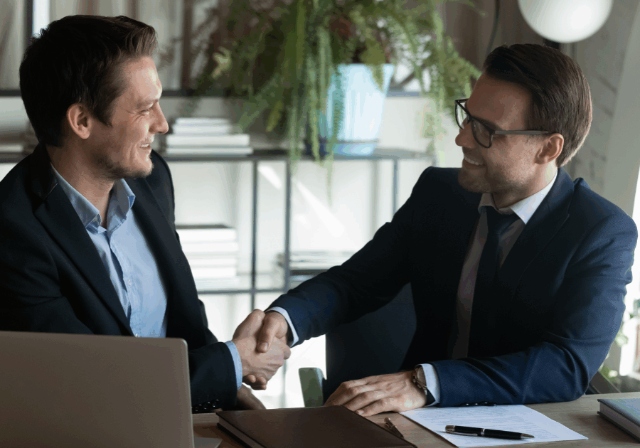 Two men shaking hands